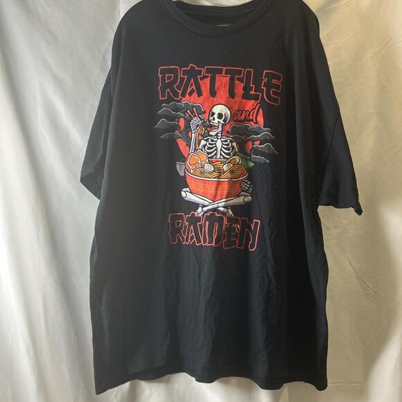 Rattle and Ramen Skeleton Men's Graphic T Shirt Tees Brisco Brands Size 3X - Picture 4 of 4